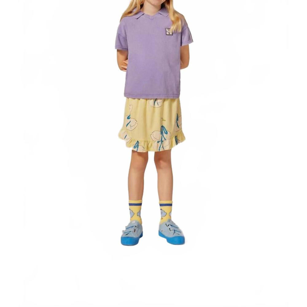 NEW THE CAMPAMENTO swans allover skirt in yellow